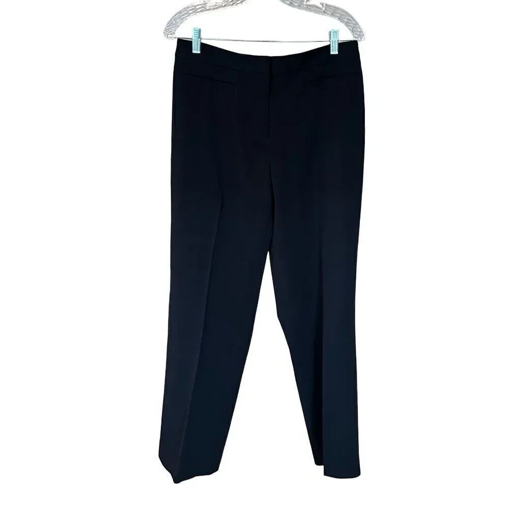 Women's Black Dress Pants Flat Front Black Size 8